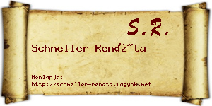 Schneller Renáta névjegykártya